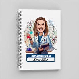  - Kadın Kimya Öğretmeni Karikatürlü Defter