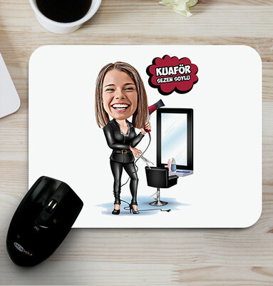  - Kadın Kuaför Karikatürlü Mousepad