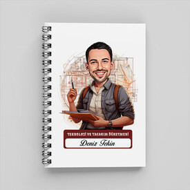  - En Başarılı Erkek Teknoloji Öğretmeni Karikatürlü Defter