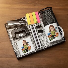  - Kadın Memur Karikatürlü Ofis Hediye Kutusu