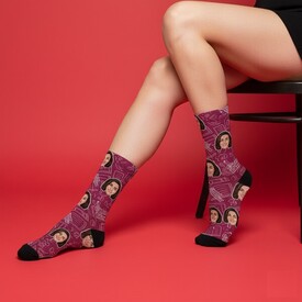  - Kadın Öğretmen Karikatürlü Kişiye Özel Çorap