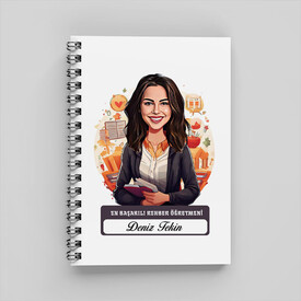  - En Başarılı Kadın Rehber Öğretmen Karikatürlü Defter