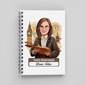  - Kadın Tarih Öğretmeni Karikatürlü Defter