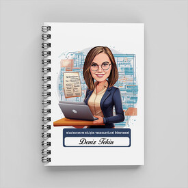  - En Başarılı Kadın Bilişim Öğretmeni Karikatürlü Defter