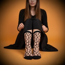  - Kadına Hediye Karikatür Kafa Baskılı Çorap