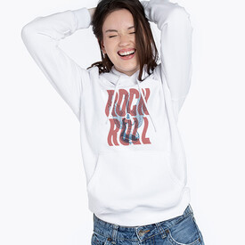 Kadına Hediye Rock Roll Kapşonlu Sweatshirt - Thumbnail