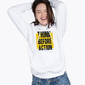  - Kadına Özel Action Tasarımlı Kapşonlu Sweatshirt