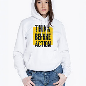 Kadına Özel Action Tasarımlı Kapşonlu Sweatshirt - Thumbnail