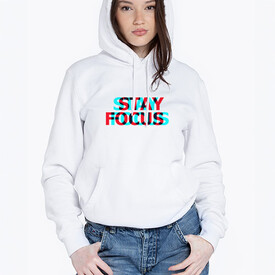 Kadına Özel Stay Focus Tasarımlı Kapşonlu Sweatshirt - Thumbnail