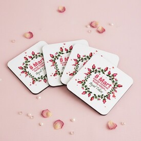  - Kadınlar Gününe Özel 4'lü Bardak Altlığı Seti