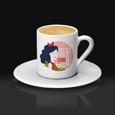 Kadınların Gücü Tasarım Kahve Fincanı - Thumbnail