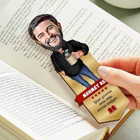 Kahve Keyfi Karikatürlü Kitap Ayracı - Thumbnail