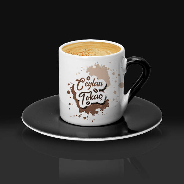 Kahve Tasarımlı İsme Özel Fincan