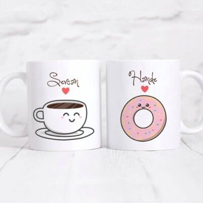  - Kahve ve Donut İkili Kupa Bardak