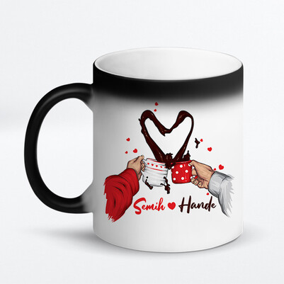 Kahvemizi Aşkla İçelim Kupa Bardak - Thumbnail