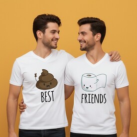  - Kaka ve Tuvalet Kağıdı Erkek Arkadaş Tişörtleri