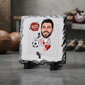  - Kaleci Erkek Karikatürlü Taş Baskı