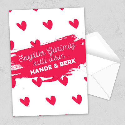 Kalp Desenli Sevgililer Günü Mektubu - Thumbnail