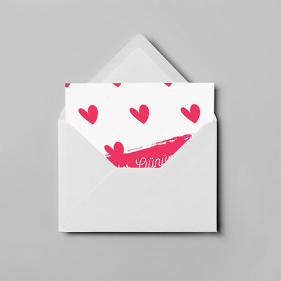 Kalp Desenli Sevgililer Günü Mektubu - Thumbnail