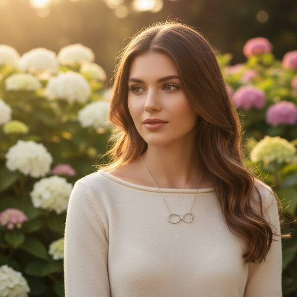 Kalpli Sonsuzluk Gümüş Kolye