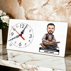  - Kanun Ustası Müzisyen Erkek Karikatürlü Masa Saati