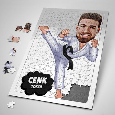  - Karateci Erkek Karikatürlü Puzzle