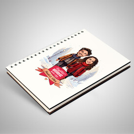 Karda Yürüyüş ve Aşkımız Karikatürlü Defter - Thumbnail