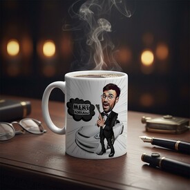 - Karikatür Efektli Ajan Kupa Bardak