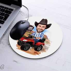 Karikatürlü ATV Binen Erkek Mousepad - Thumbnail