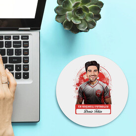 Karikatürlü En Başarılı Erkek Futbolcu Mousepad - Thumbnail