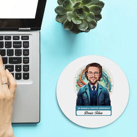 Karikatürlü En Başarılı Erkek Genetik Mühendisi Mousepad - Thumbnail