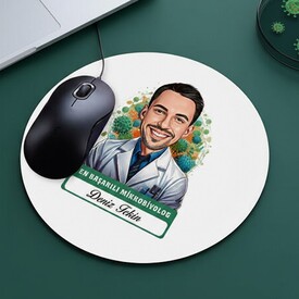  - Karikatürlü En Başarılı Erkek Mikrobiyolog Mousepad