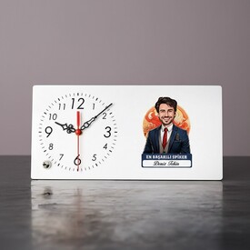  - Karikatürlü En Başarılı Erkek Spiker Masa Saati