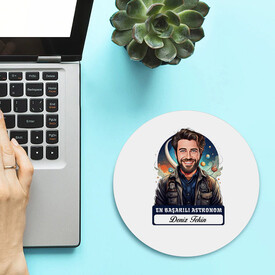 Karikatürlü En İyi Erkek Astronom Mousepad - Thumbnail