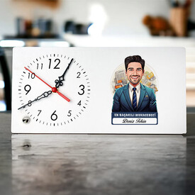  - Karikatürlü En İyi Erkek Muhasebeci Masa Saati