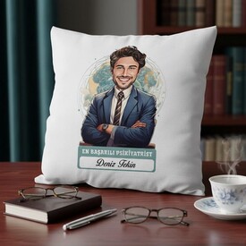  - Karikatürlü En İyi Erkek Psikiyatrist Yastık