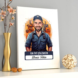 Karikatürlü En Yakışıklı Çilingir Kanvas Tablo - Thumbnail