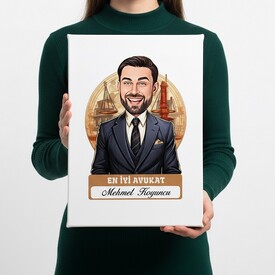  - Karikatürlü En Yakışıklı Erkek Avukat Kanvas Tablo
