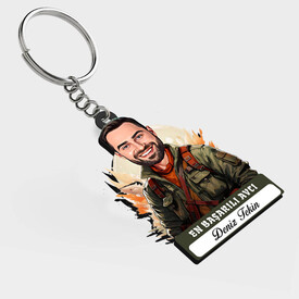  - Karikatürlü - Erkek Avcı İsimli Anahtarlık