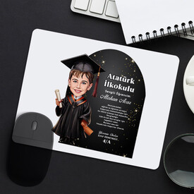  - Karikatürlü Erkek İlkokul Öğrencisi Mezuniyet Mousepad