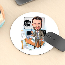 Karikatürlü Erkek Profesör Mousepad - Thumbnail