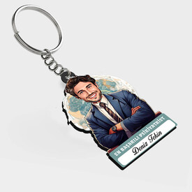  - Karikatürlü - Erkek Psikiyatrist İsimli Anahtarlık