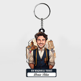  - Karikatürlü - Erkek Terzi İsimli Anahtarlık