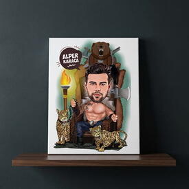 - Karikatürlü Güçlü Erkek Kanvas Tablo