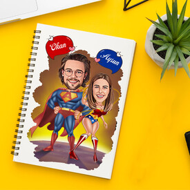 Karikatürlü Her Konuda Kahraman Çiftler Defter - Thumbnail