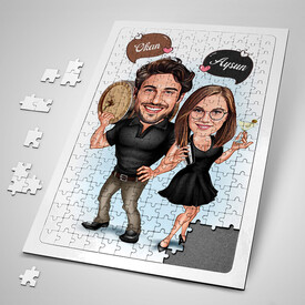  - Karikatürlü İçkici Çiftler Puzzle