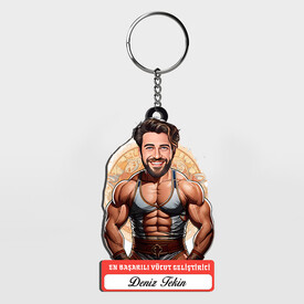  - Karikatürlü - Kaslı Adam İsimli Anahtarlık