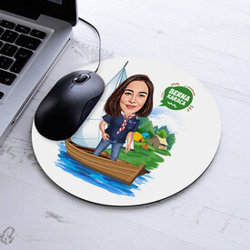 Karikatürlü Sandaldaki Kadın Mousepad - Thumbnail