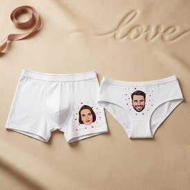  - Karikatürlü Uyumlu Çiftler Sevgili İç Çamaşırları