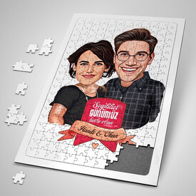  - Karikatürlü Yakışan Çiftler Puzzle